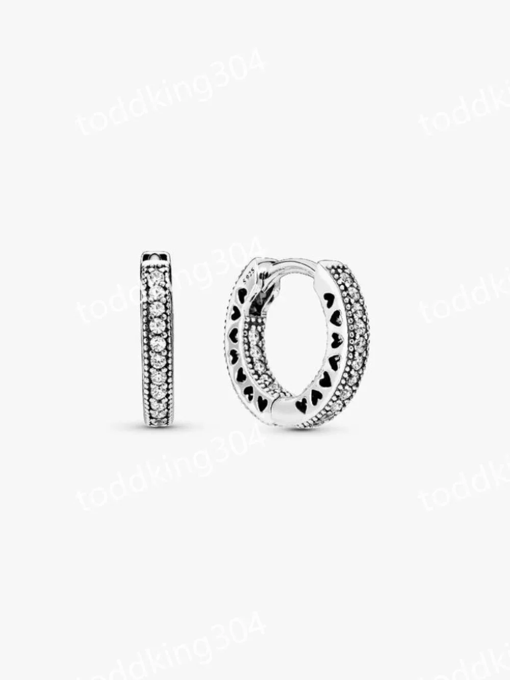 Pavé Heart Hoop Earrings